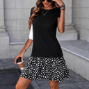 Chic Women's Short Sleeve Striped Dress with Flowy Skirt