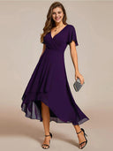 Chic Asymmetric Hem Women's Wrap Dress