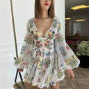 Chic Floral Stripe Women's Dress