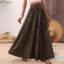 Leopard Print Maxi Skirt with Stretch Waist