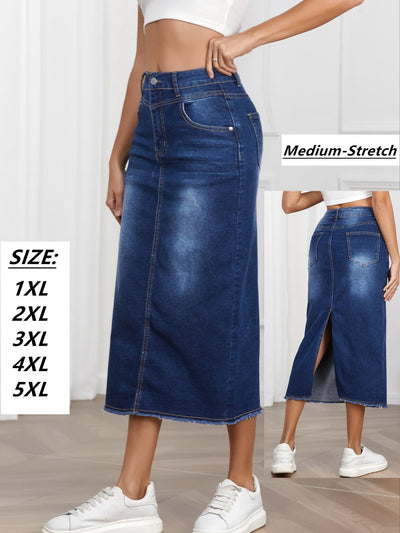 Chic Denim Maxi Skirt for Women