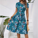 Floral Midi Dress with Chic Waist Belt