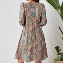 Chic Women's Deep V-Neck Dress with Long Sleeves