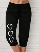 Heart Design Relaxed Fit Women's Trousers