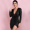 Women's Chic Wrap Party Dress with Glittering Accents