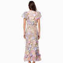 Floral Dress with 3D Flower Embellishments