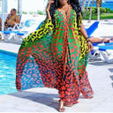 Colorful Animal Print Women's Open Beach Robe