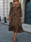 Stylish Women's Animal Print Maxi Dress