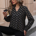 Stylish Women's Blouse with Shimmering Check Design