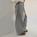 Chic Women's Wide Leg Drawstring Pants with Side Pockets