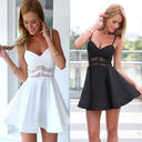 Chic Women's A-Line Summer Mini Dress with Lace Top