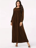 Velvet Maxi Dress with Graceful Draping