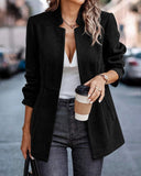 Chic Houndstooth Blazer Jacket for Women