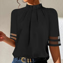 Chic Ladies' Blouse with Sheer Sleeves
