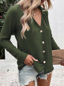 Chic Button Placket Women's Blouse