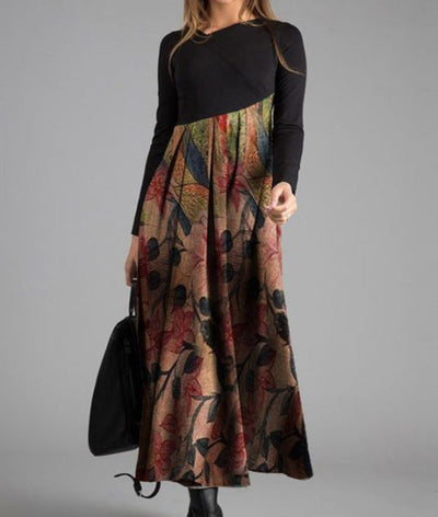 Boho-Inspired Midi Dress with Unique Patterns