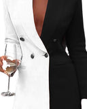 Chic Two-Tone Women's Blazer Dress