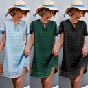Chic Women's Dress with Puff Sleeves and Ruffle Details