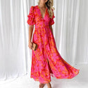 Floral V-Neck Maxi Dress for Women