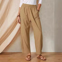 Stylish Women's Pants with Elastic Waist and Pocket Design