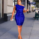 Asymmetrical Cocktail Dress with Stunning Shine