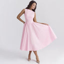 Flared Cocktail Dress with Waist Accents for Women