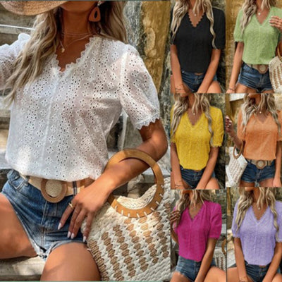 Eyelet Embroidered Women's Blouse for All Occasions