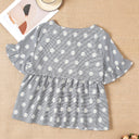 Floral Ruffle Short Sleeve Blouse for Women