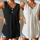 Chic Long Sleeve Blouse with Textured Design and Button Accents