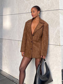 Chic Women's Blazer with Deep V-Neck Design