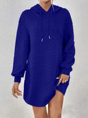 Textured Women's Hooded Dress for Everyday Style