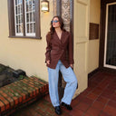 Chic Double-Breasted Women's Blazer Jacket
