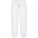 Chic Women's Leisure Pants with Decorative Buttons