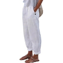 Women's Airy Linen Pants with Elastic Waist and Pockets