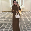 Chic Long Sleeve Maxi Dress with Ruching