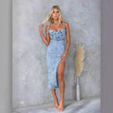 Chic Women's Denim Dress with Cut-Out Accents