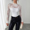 Chic High Collar Lace Top for Women