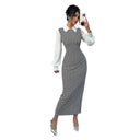 Chic Midi Dress with Glossy Puff Sleeves