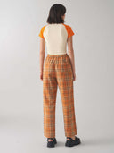 Checked Culotte Pants with Elastic Waist for Women
