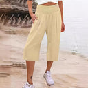 Chic Women's Culottes with Stretchy Waist and Pockets