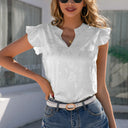 Chic Ruffled Collar V-Neck Blouse for Women