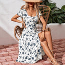 Square Neck Maxi Dress with Ruffle Accents