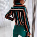 Chic Striped Blouse with Contrast Pockets