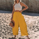 Women's High-Waisted Chino Pants with Side Pockets