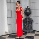 Chic Women's Long Sleeve Bodycon Dress with Square Neckline