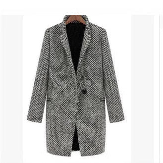 Classic Houndstooth Double-Breasted Blazer for Women