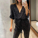 Chic Women's Jumpsuit with V-Neck and Waist Belt