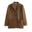 Chic Suede Blazer Jacket for Women
