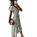 Floral Short Sleeve Wrap Dress for Women