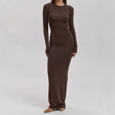 Chic Long Sleeve Maxi Dress with Flattering Silhouette